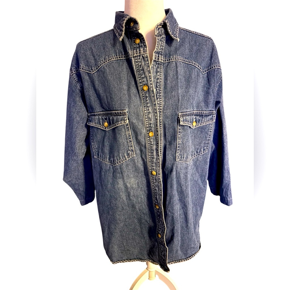 The Original Telex Denim Button-Up Shirt- size medium‎